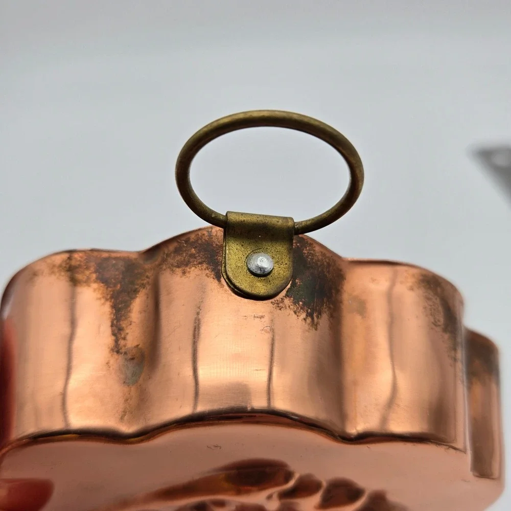 Vintage Copper Tin-Lined Strawberry Jello Mold Set of 4 Wall Decor Cottagecore